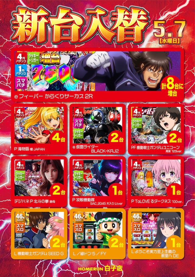 パチンコ/スロット: ホームラン白子店 画像 7